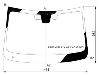 Стекло лобовое (Антенна) XYG FAW (ФАВ) Bestune B70 (Бестун) (2020-2024) лифтбэк