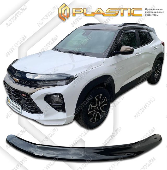 2 079 р. Дефлектор капота (р. РФ р. США) CA-Plastic  Chevrolet Trailblazer (2019-2022) (серия Classic черный)  с доставкой в г. Нижний Новгород