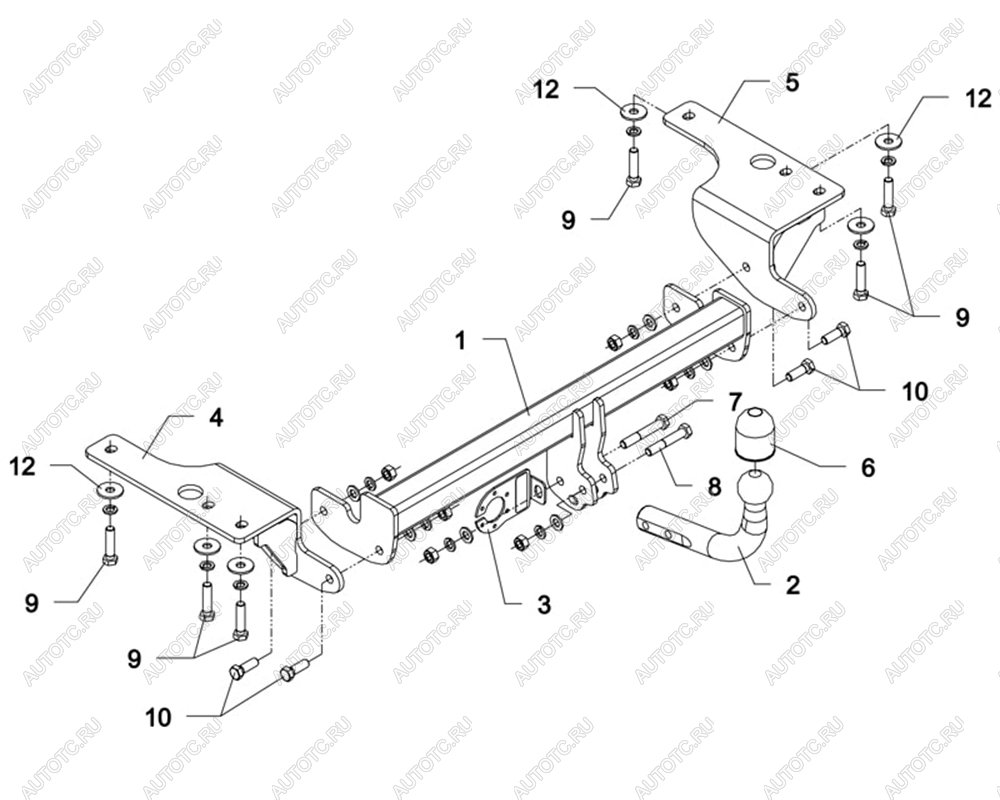 10 749 р. Фаркоп Auto-Hak Toyota Corolla E150 седан дорестайлинг (2006-2010) (стальной, шар A (F20))  с доставкой в г. Нижний Новгород