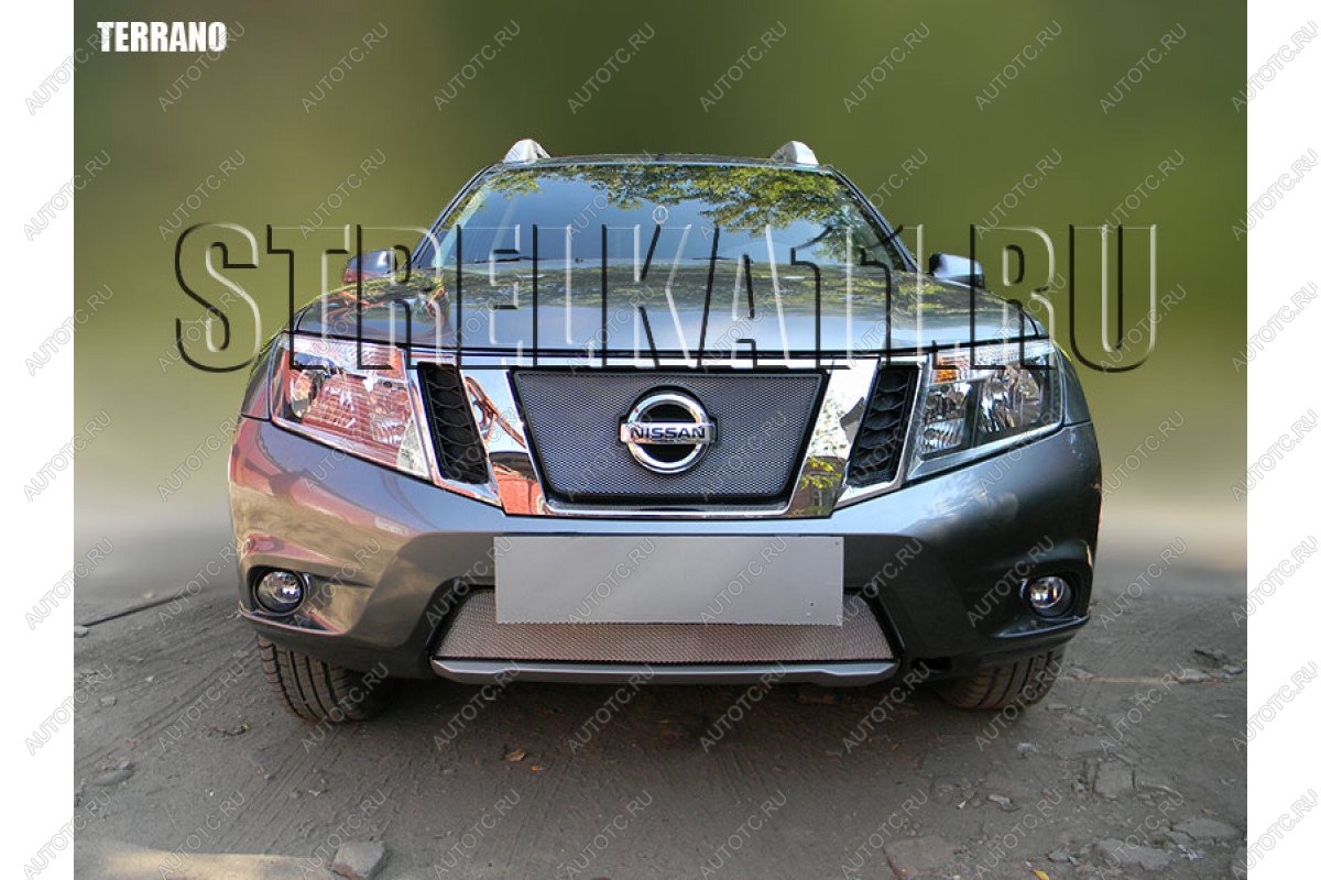 3 279 р. Защита радиатора (верх) Стрелка11 Стандарт  Nissan Terrano  D10 (2013-2016) дорестайлинг (черная)  с доставкой в г. Нижний Новгород