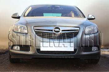 3 399 р. Защита радиатора Стрелка11 Стандарт Opel Insignia A дорестайлинг седан (2008-2013) (черная)  с доставкой в г. Нижний Новгород. Увеличить фотографию 2