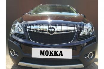 3 099 р. Защита радиатора (верх) Стрелка11 Стандарт Opel Mokka  дорестайлинг (2012-2016) (черная)  с доставкой в г. Нижний Новгород. Увеличить фотографию 2