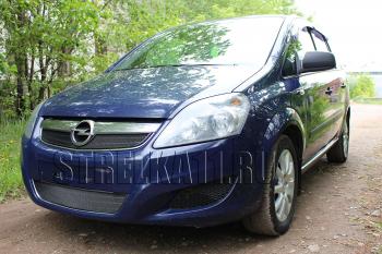 3 599 р. Защита радиатора (верх) Стрелка11 Стандарт Opel Zafira В рестайлинг (2007-2015) (черная)  с доставкой в г. Нижний Новгород. Увеличить фотографию 3