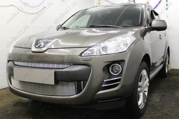 3 299 р. Защита радиатора (низ) Стрелка11 Стандарт  Peugeot 4007 (2007-2012) (хром)  с доставкой в г. Нижний Новгород. Увеличить фотографию 2