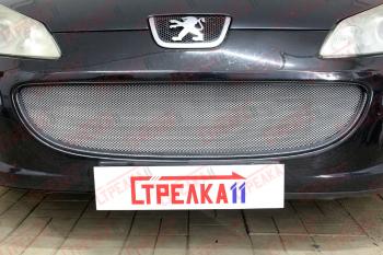 Защита радиатора (низ) Стрелка11 Стандарт Peugeot (Пежо) 407 ( седан,  универсал) (2004-2011) седан, универсал