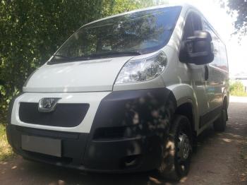 2 689 р. Защита радиатора (середина) Стрелка11 Стандарт Peugeot Boxer 250 (2006-2014) (черная)  с доставкой в г. Нижний Новгород. Увеличить фотографию 2