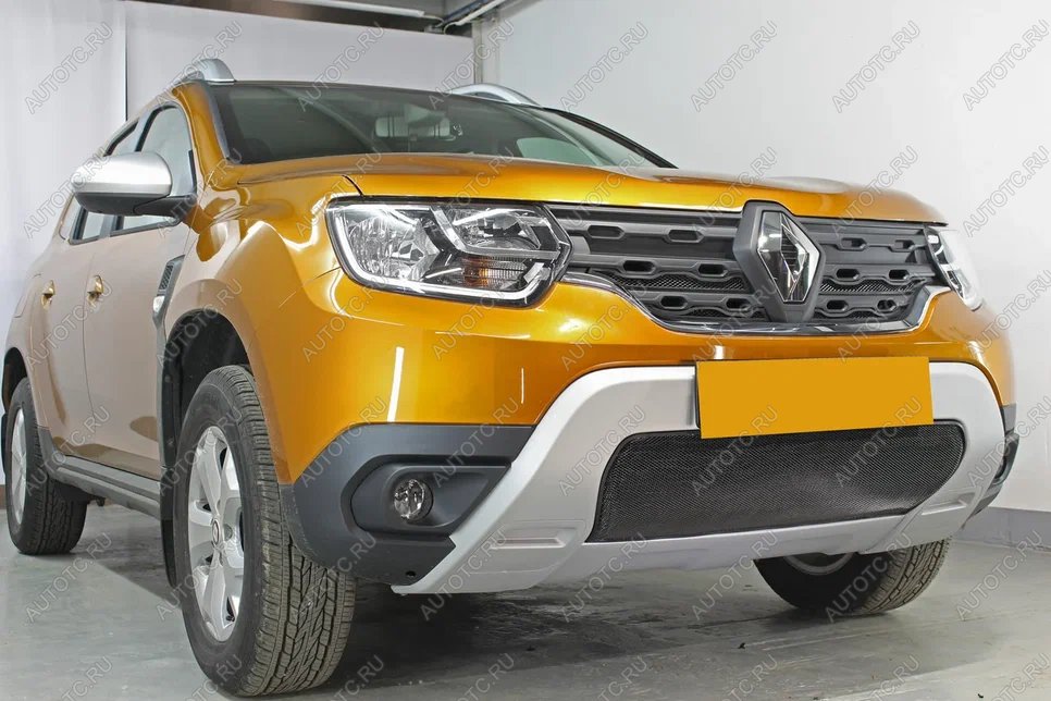 3 779 р. Защита радиатора (низ) Стрелка11 Стандарт Renault Duster HM (2020-2024) (черная)  с доставкой в г. Нижний Новгород