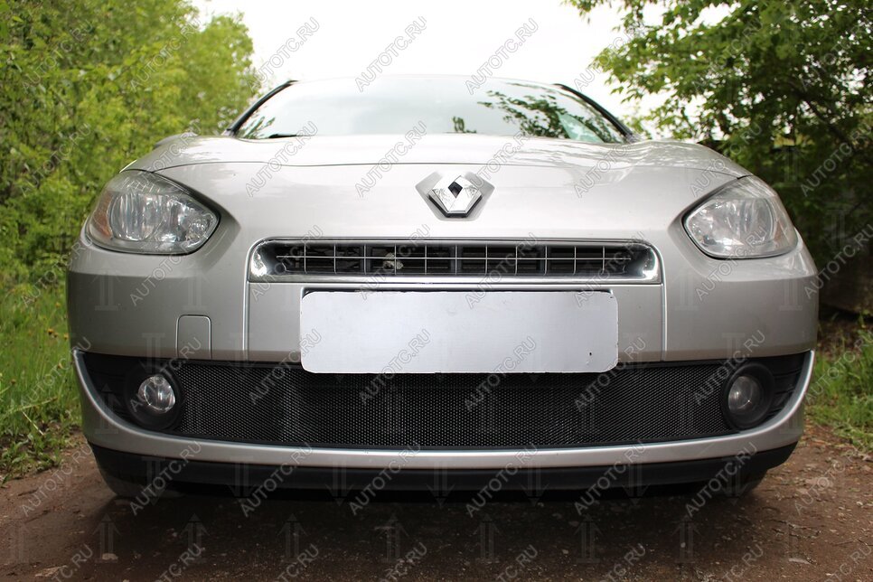 2 399 р. Защита радиатора (верх) Стрелка11 Стандарт  Renault Fluence (2010-2012) дорестайлинг (черная)  с доставкой в г. Нижний Новгород