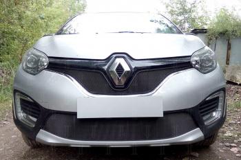 3 299 р. Защита радиатора (верх) Стрелка11 Стандарт  Renault Kaptur (2016-2020) дорестайлинг (черная)  с доставкой в г. Нижний Новгород. Увеличить фотографию 2