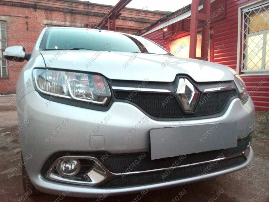 4 799 р. Защита радиатора (Privilege, Luxe Privilege) (низ) Стрелка11 Стандарт Renault Logan 2 дорестайлинг (2014-2018) (черная)  с доставкой в г. Нижний Новгород