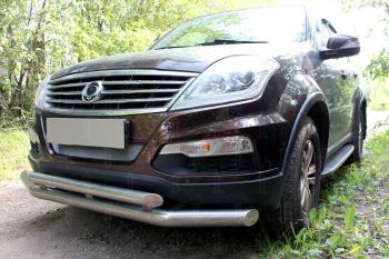 3 779 р. Защита радиатора Стрелка11 Стандарт SSANGYONG Rexton Y250 (2006-2012) (черная)  с доставкой в г. Нижний Новгород. Увеличить фотографию 2