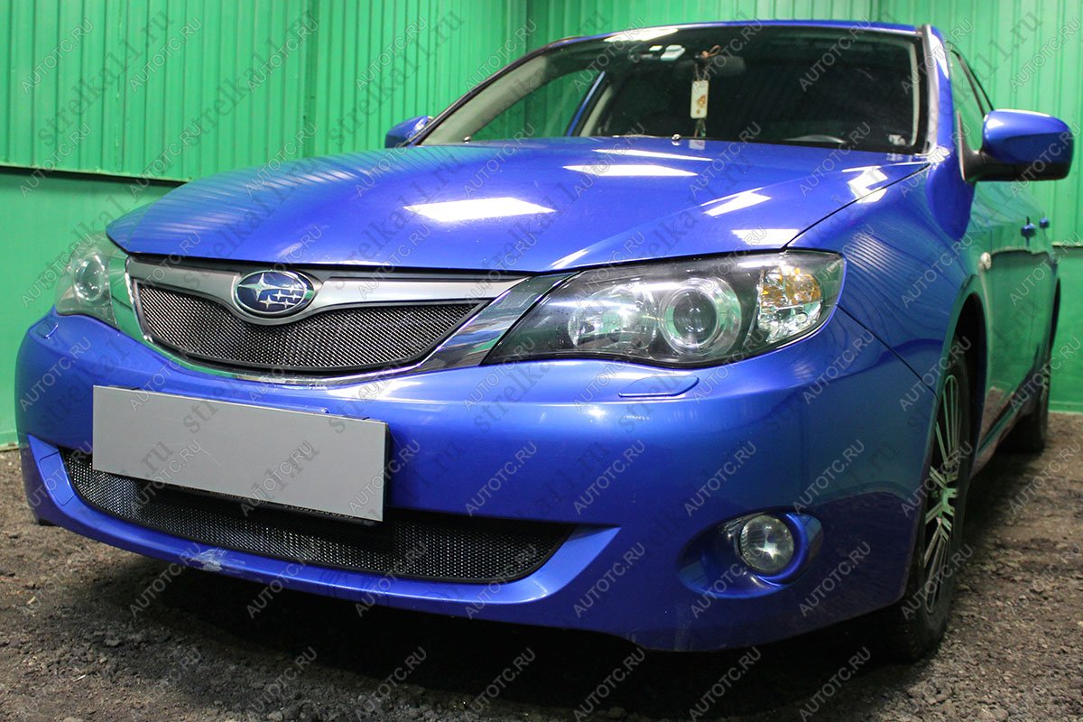 3 399 р. Защита радиатора (верх) (V1.5) Стрелка11 Стандарт Subaru Impreza GE седан (2007-2012) (черная)  с доставкой в г. Нижний Новгород