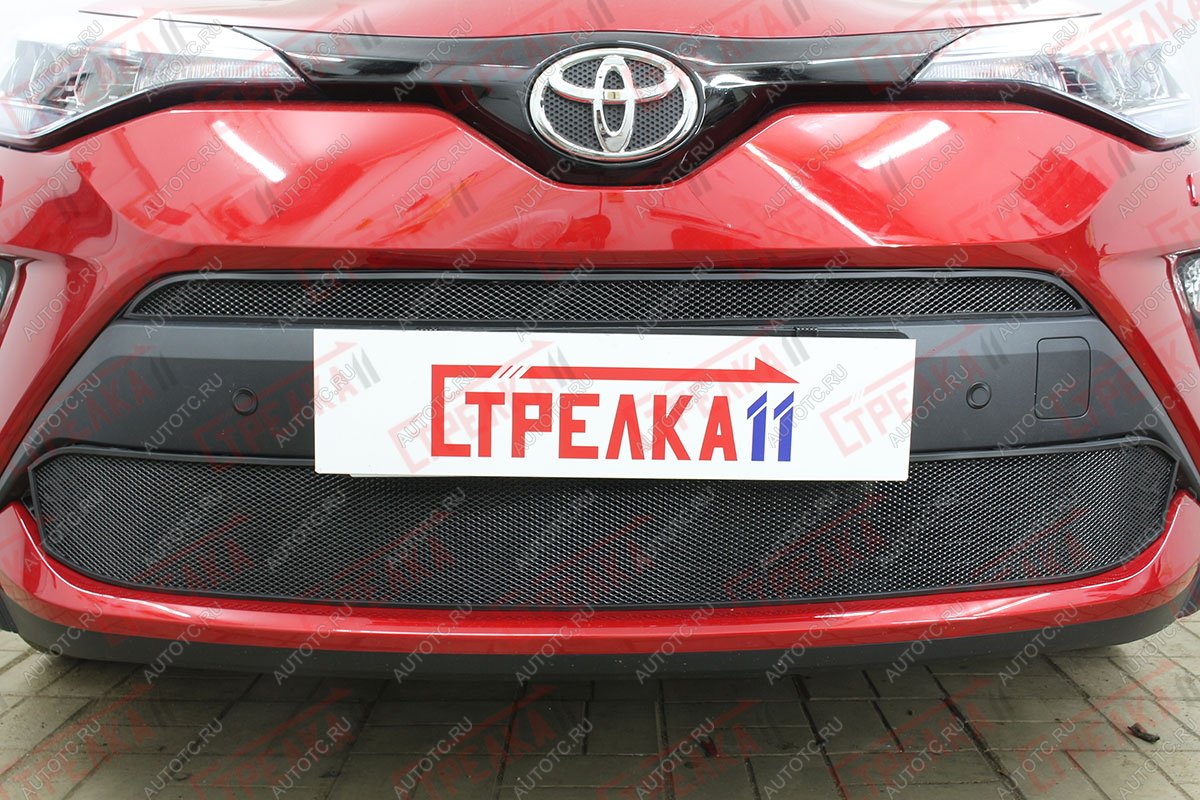 3 179 р. Защита радиатора (низ) Стрелка11 Стандарт Toyota C-HR NGX10, ZGX10 рестайлинг (2019-2024) (черная)  с доставкой в г. Нижний Новгород