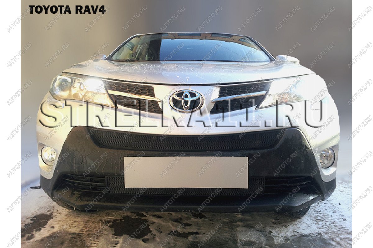 2 899 р. Защита радиатора (верх) Стрелка11 Стандарт  Toyota RAV4  XA40 (2012-2015) 5 дв. дорестайлинг (черная)  с доставкой в г. Нижний Новгород