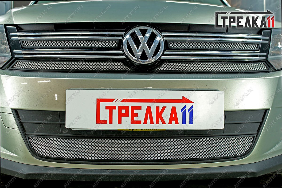 2 779 р.  Защита радиатора (низ) Стрелка11 Стандарт  Volkswagen Tiguan  NF (2011-2017) рестайлинг (хром)  с доставкой в г. Нижний Новгород