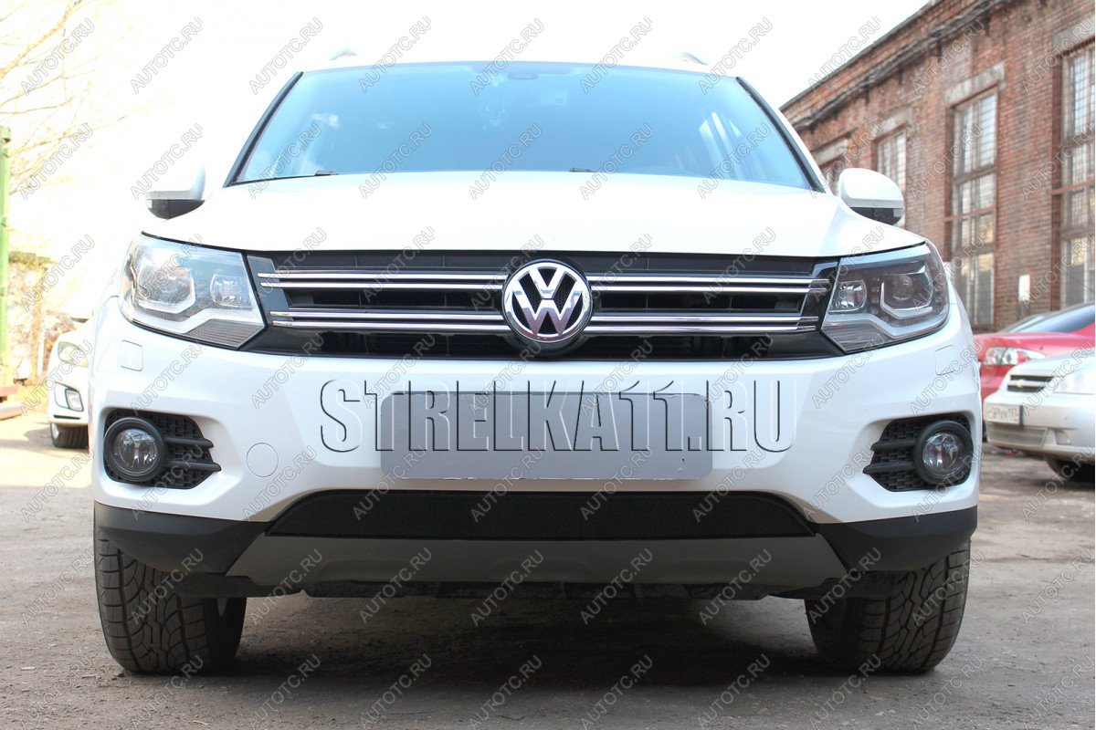 3 779 р. Защита радиатора (Track&Field) Стрелка11 Стандарт Volkswagen Tiguan NF рестайлинг (2011-2017) (черная)  с доставкой в г. Нижний Новгород