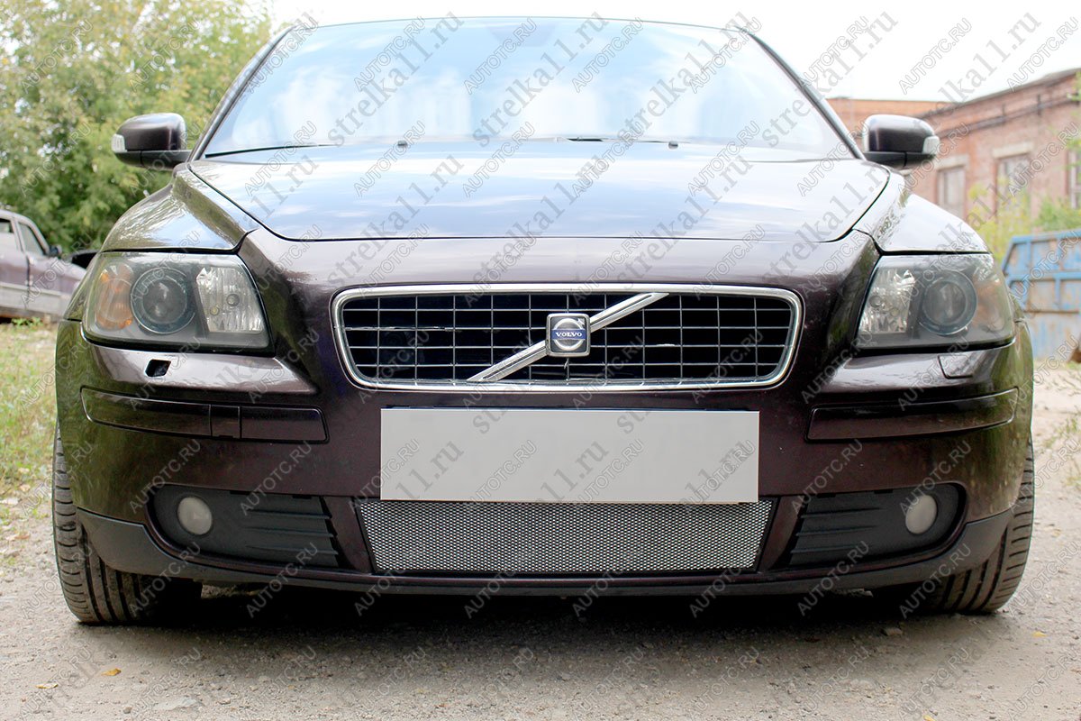 2 799 р. Защита радиатора (низ) Стрелка11 Стандарт  Volvo S40  MS седан (2004-2007) дорестайлинг (хром)  с доставкой в г. Нижний Новгород