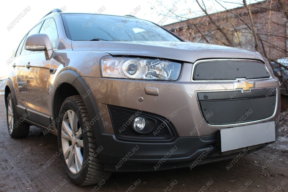 799 р. Зимняя заглушка решетки радиатора (низ) Стрелка11 Chevrolet Captiva 1-ый рестайлинг (2011-2013) (черная)  с доставкой в г. Нижний Новгород