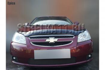 599 р. Зимняя заглушка решетки радиатора Стрелка11 Chevrolet Epica V250 (2006-2012) (черная)  с доставкой в г. Нижний Новгород. Увеличить фотографию 1