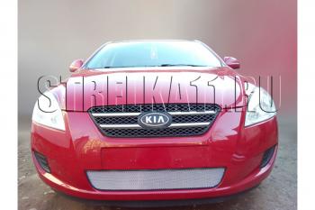 799 р. Зимняя заглушка решетки радиатора Стрелка11 KIA Ceed 1 ED дорестайлинг, хэтчбэк 5 дв. (2006-2010) (черная)  с доставкой в г. Нижний Новгород. Увеличить фотографию 2