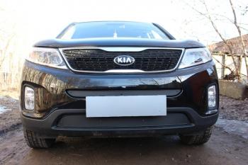 969 р.  Зимняя заглушка решетки радиатора (низ) Стрелка11   KIA Sorento  XM (2012-2015) рестайлинг (черная)  с доставкой в г. Нижний Новгород. Увеличить фотографию 1