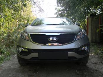 799 р. Зимняя заглушка решетки радиатора (низ) Стрелка11   KIA Sportage  3 SL (2010-2016) дорестайлинг, рестайлинг (черная)  с доставкой в г. Нижний Новгород. Увеличить фотографию 2