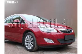 799 р. Зимняя заглушка решетки радиатора Стрелка11 Opel Astra J универсал рестайлинг (2012-2017) (черная)  с доставкой в г. Нижний Новгород. Увеличить фотографию 2