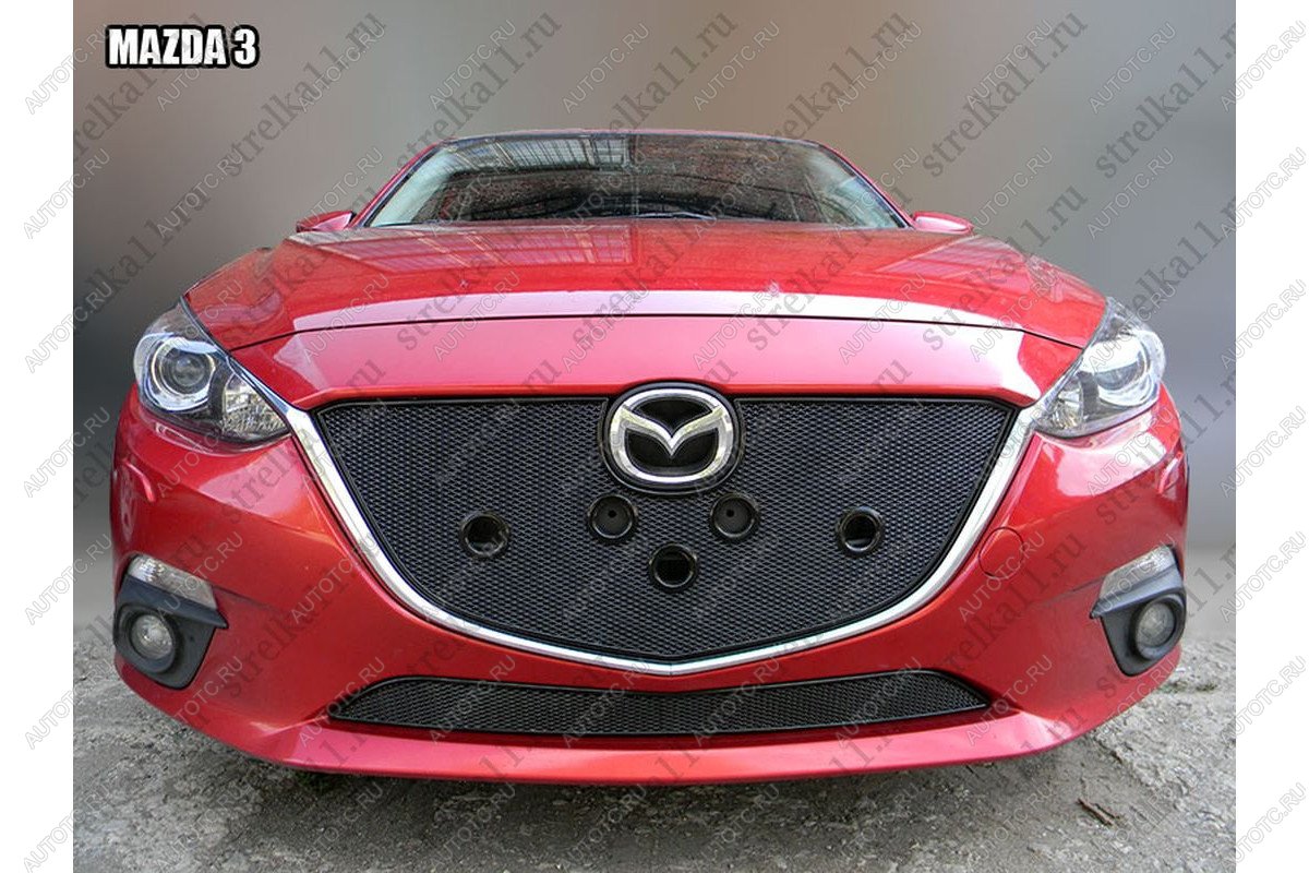 799 р. Зимняя заглушка решетки радиатора (низ) премиум Стрелка11 Mazda 3/Axela BM дорестайлинг, хэтчбэк (2013-2016) (черная)  с доставкой в г. Нижний Новгород