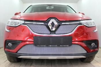 7 549 р. Защита радиатора (верх, 2 части) Стрелка11 PREMIUM  Renault Arkana (2019-2024) (хром)  с доставкой в г. Нижний Новгород. Увеличить фотографию 2