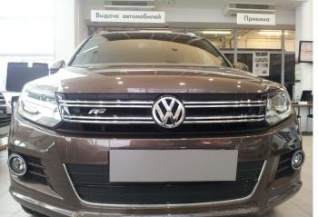 Защита радиатора (низ с парктроником) Стрелка11 Премиум Volkswagen Tiguan Mk2 дорестайлинг (2016-2020) ()