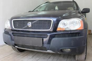 5 449 р. Защита радиатора (верх) Стрелка11 PREMIUM Volvo XC90 C дорестайлинг (2002-2006) (черная)  с доставкой в г. Нижний Новгород. Увеличить фотографию 2