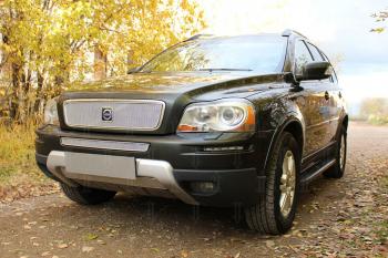 4 199 р. Защита радиатора (середина) Стрелка11 PREMIUM Volvo XC90 C рестайлинг (2006-2014) (хром)  с доставкой в г. Нижний Новгород. Увеличить фотографию 2