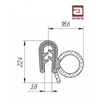 200 р. Уплотнитель проема задних и передних дверей (1 погонный метр, резиновый, армированный) АТЕГА Peterbilt 387 (1999-2025)  с доставкой в г. Нижний Новгород. Увеличить фотографию 3
