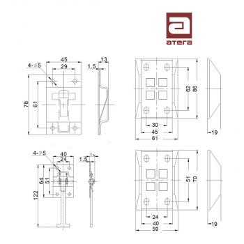 339 р. Фиксатор двери фургона Т-образный, 122 мм, оцинкованная сталь Mitsubishi Outlander XL (CW)  рестайлинг (2010-2013)  с доставкой в г. Нижний Новгород. Увеличить фотографию 6