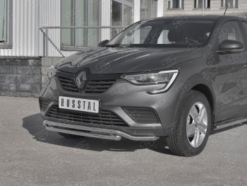 16 999 р. Защита переднего бампера (2 трубы Ø42 мм, нержавейка) SLITKOFF Renault Arkana (2019-2025)  с доставкой в г. Нижний Новгород. Увеличить фотографию 2