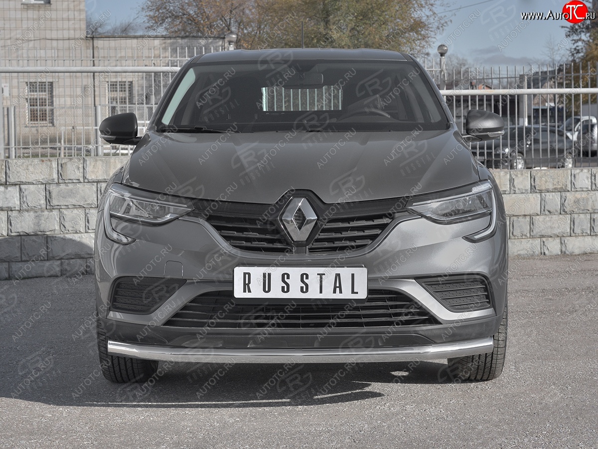 13 799 р. Защита переднего бампера (Ø 63 мм, нержавейка) SLITKOFF Renault Arkana (2019-2025)  с доставкой в г. Нижний Новгород