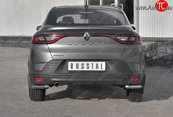 10 399 р. Защита заднего бампера (Ø42 мм уголки, нержавейка) Russtal Renault Arkana (2019-2024)  с доставкой в г. Нижний Новгород