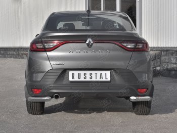 7 899 р. Защита заднего бампера (Ø63 мм уголки, нержавейка) Russtal  Renault Arkana (2019-2024)  с доставкой в г. Нижний Новгород. Увеличить фотографию 1