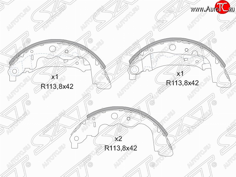 2 049 р. Колодки тормозные задние SAT Renault Kangoo KW0 дорестайлинг (2008-2013)  с доставкой в г. Нижний Новгород