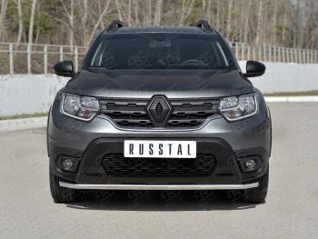 Защита переднего бампера (Ø42 мм, нержавейка) Russtal Renault Duster HM (2020-2024)