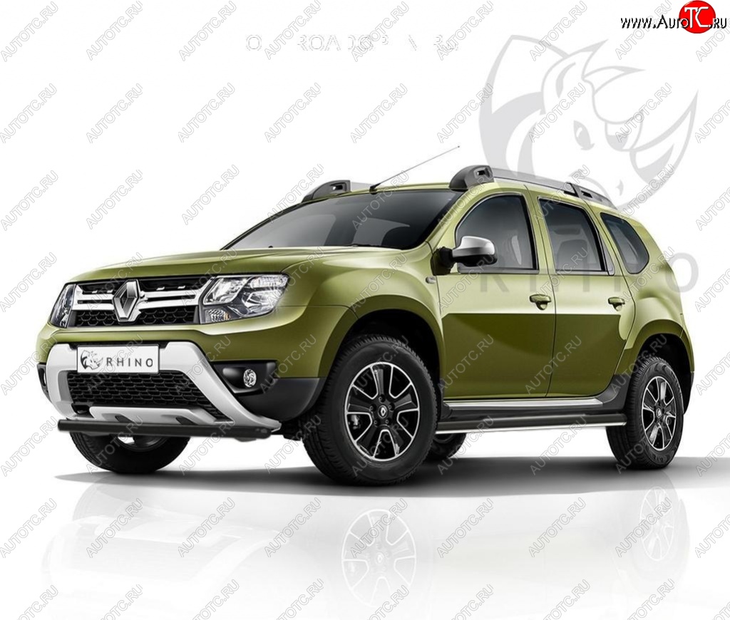 23 999 р. Пороги труба d63 ч. сталь SLITKOFF (v2) Renault Duster HS рестайлинг (2015-2021)  с доставкой в г. Нижний Новгород