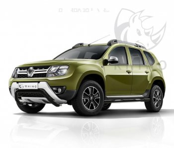 19 599 р. Пороги труба d76 с накладкой SLITKOFF (чёрные V2) Renault Duster HS рестайлинг (2015-2021)  с доставкой в г. Нижний Новгород. Увеличить фотографию 4