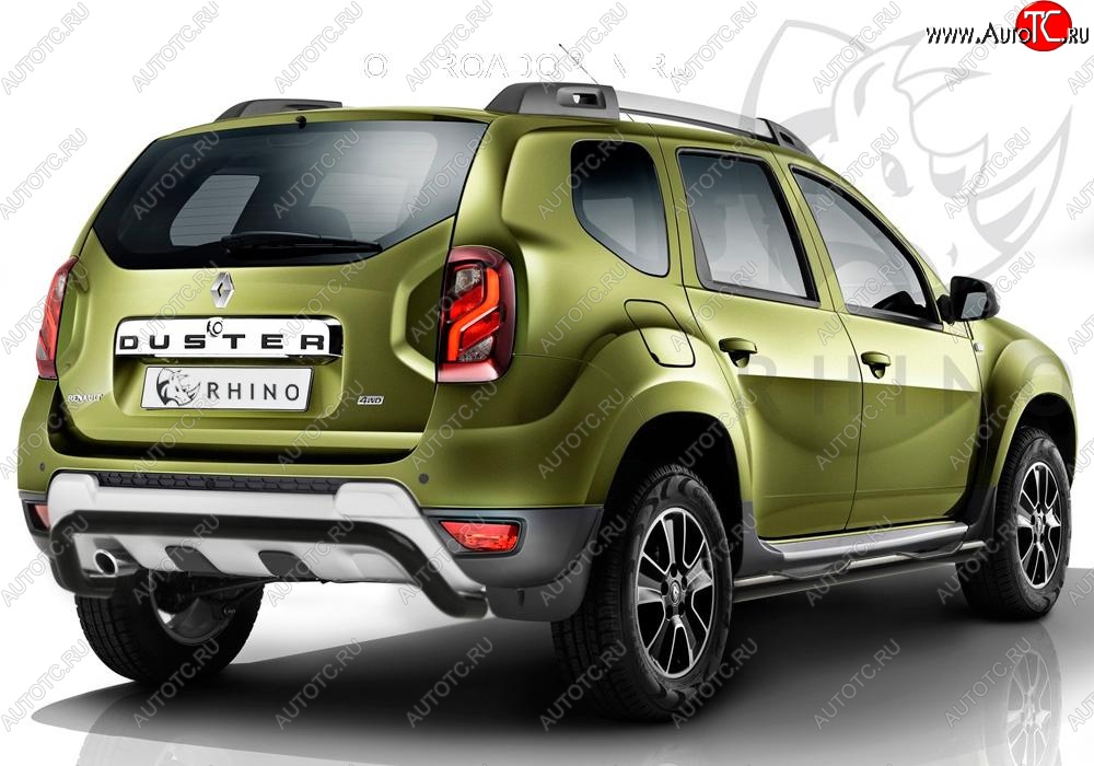 30 999 р. Пороги труба d76 с накладкой ч. сталь SLITKOFF. (v3) Renault Duster HS рестайлинг (2015-2021)  с доставкой в г. Нижний Новгород