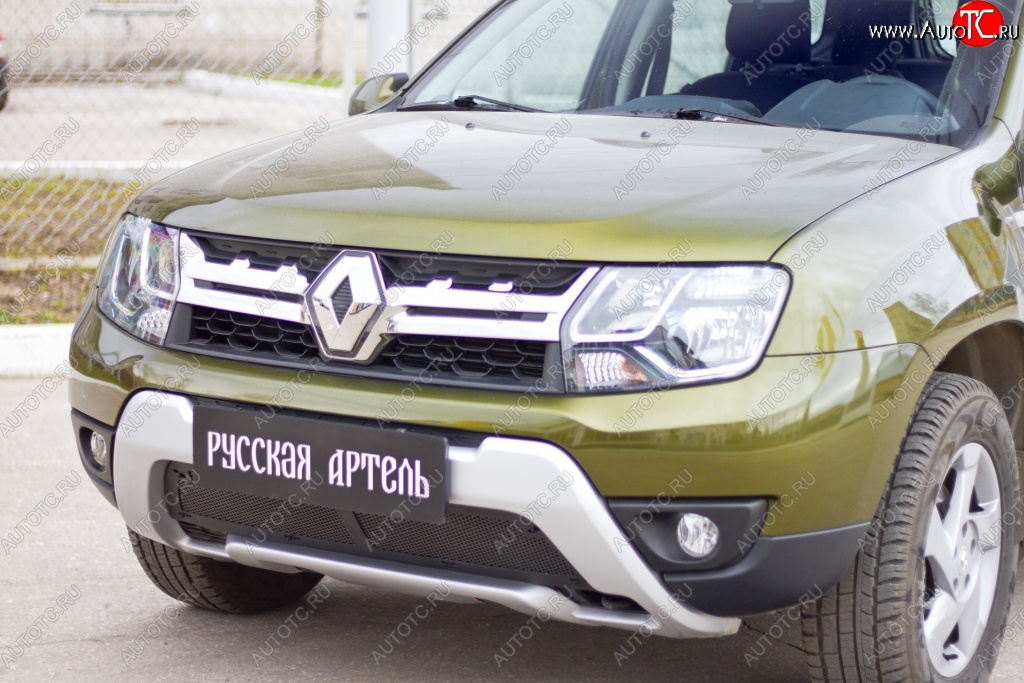 2 299 р. Защитная сетка решетки переднего бампера РА Renault Duster HS рестайлинг (2015-2021)  с доставкой в г. Нижний Новгород