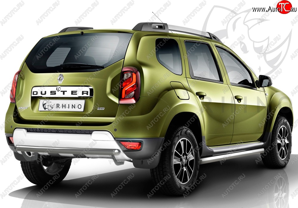 17 599 р. Защита порогов из круглой трубы диаметром 63 мм SLITKOFF Renault Duster HS рестайлинг (2015-2021) (Сталь с полимерным покрытием. Цвет: серебристый)  с доставкой в г. Нижний Новгород