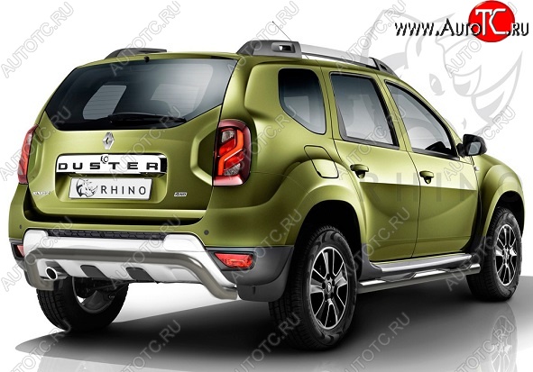 15 999 р. Защита заднего бампера (Ø63 мм волна под машину, нержавейка) SLITKOFF  Renault Duster  HS (2015-2021) рестайлинг  с доставкой в г. Нижний Новгород