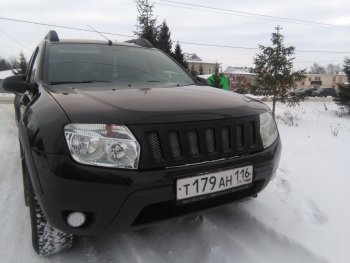 3 699 р. Решётка радиатора Sport Renault Duster HS дорестайлинг (2010-2015) (Неокрашенная)  с доставкой в г. Нижний Новгород. Увеличить фотографию 7