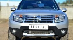 Защита переднего бампера (Ø42 мм, нержавейка, 4х4) SLITKOFF Renault (Рено) Duster (Дастер)  HS (2010-2015) HS дорестайлинг