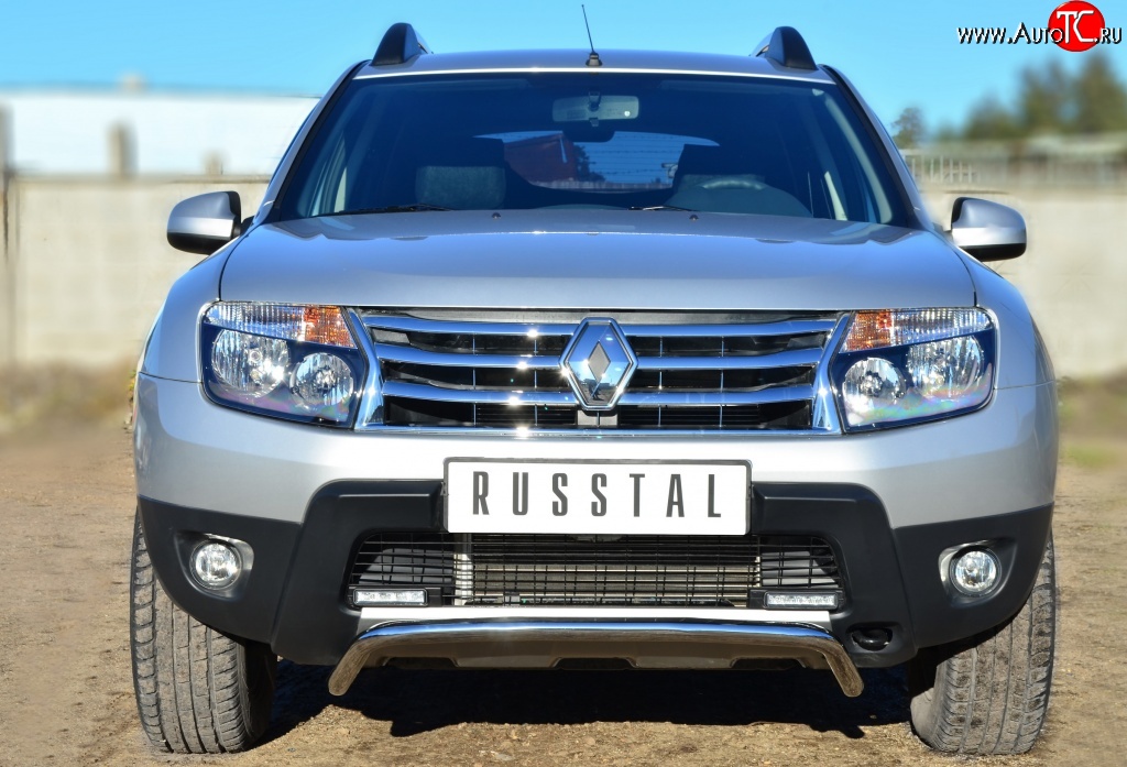 11 799 р. Защита переднего бампера (Ø42 мм, нержавейка, 4х4) SLITKOFF  Renault Duster  HS (2010-2015) дорестайлинг  с доставкой в г. Нижний Новгород