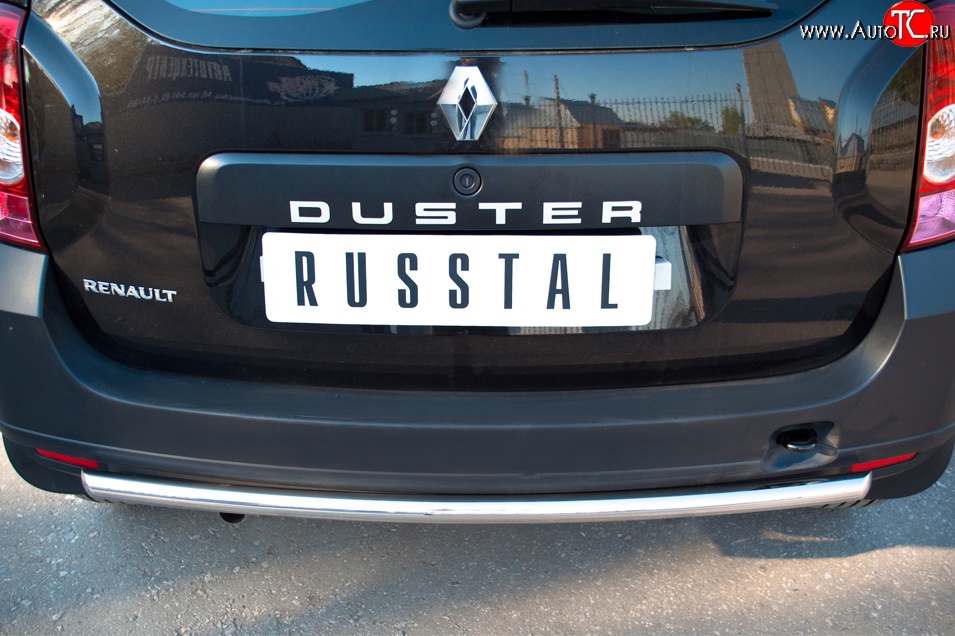 11 299 р. Защита заднего бампера (Ø42 мм, нержавейка, 4х2) SLITKOFF Renault Duster HS дорестайлинг (2010-2015)  с доставкой в г. Нижний Новгород